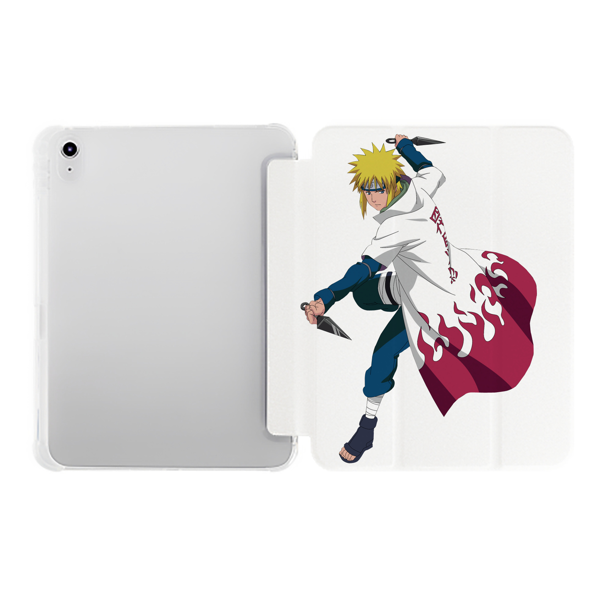 （画像用） NARUTO -ナルト- 波風 ミナト Namikaze Minato IPad ケース ペン収納付き 三つ折りスタンド PUレザー×シリコン 対応機種9.5/10.5/10.9インチ